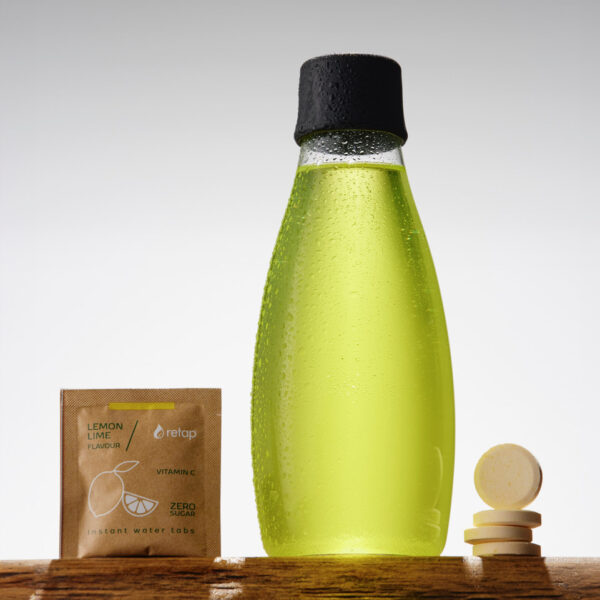 Retap bottle with lemon lime flavour